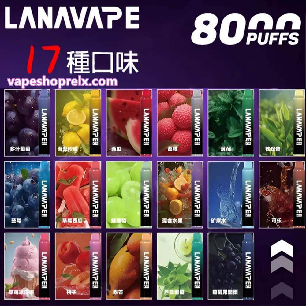LANA ZOLT 8000口一次性電子煙 拋棄式小煙 15ml大容量 1.2Ω網狀霧化芯 Type-C可充電 3%尼古丁 20款口味:圖片 2