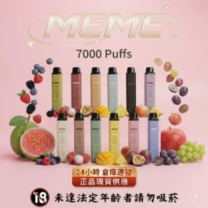 MEME 7000口 拋棄式電子煙 韓國爆款 7000口高續航 Mesh網芯 油電同顯 16款口味