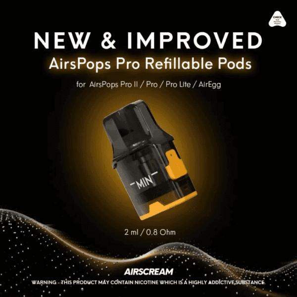 全新Airscream Airspops Pro II 氣泡2代可調瓦電子煙註油主機 | 空倉煙彈