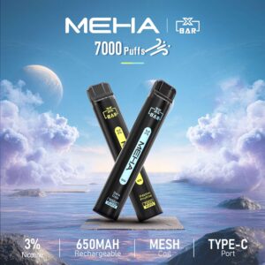 MEHA 魅嗨 Xbar 小黑條 7000口一次性電子煙 650mAh電池 Type-C快充 MESH網狀芯 氣動感應 16種口味