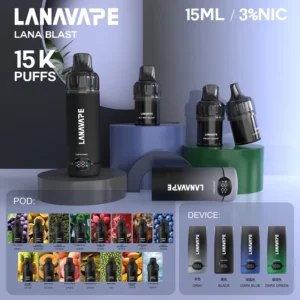 LANA 15000口旗艦款一次性電子煙 ｜ 15ml大容量 智能雙顯螢幕 Advanced Mesh網狀芯 Type-C快充 15種口味